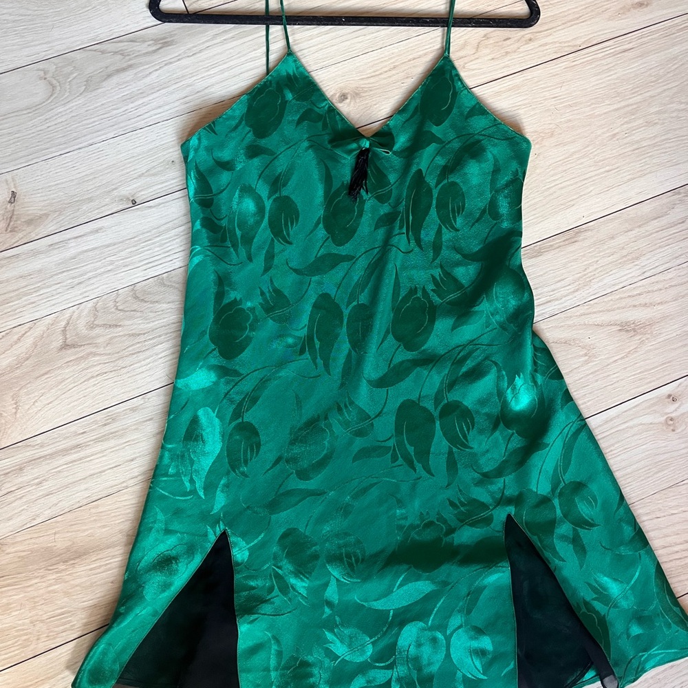 Victoria's Secret Emerald Green Satin Dress - Picture 3 of 5